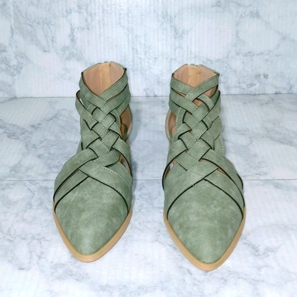 Boho Vibes Faux Suede Shoes in Olive - Picture 7 of 10